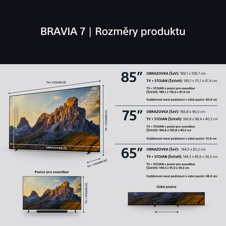 Televízor Sony Bravia 7 75" Televízia Sony Bravia 7 75