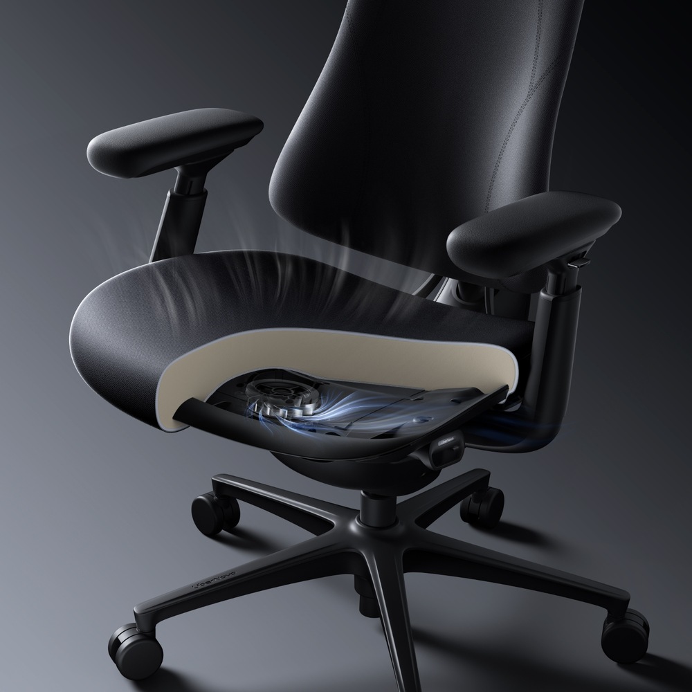 Ergonomická stolička LiberNovo Omni Pro Graphite, 48cm grafitová farba LiberNovo Omni Pro ponúka aj integrovaný ventilačný systém