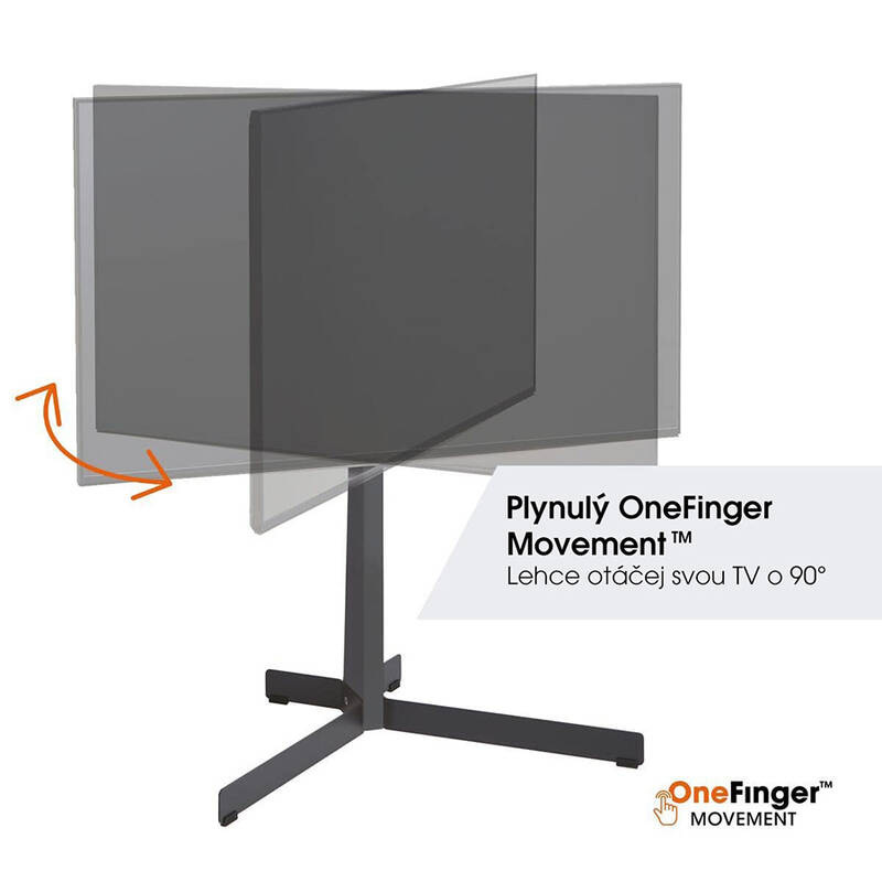Stojan pre TV Vogel’s TVS 3695W pre uhlopriečky 40" až 77", nosnosť 50 kg biely/drevený