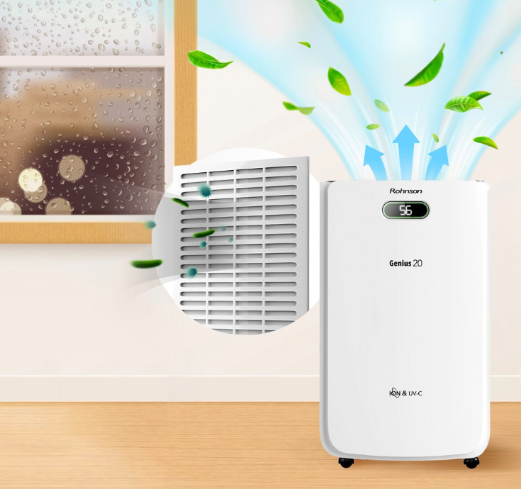 Odvlhčovač Rohnson R-95020 Genius 20 & Ion UV-C biely Odvlhčovač vzduchu Rohnson R-95020 Genius 20 & Ion UV-C