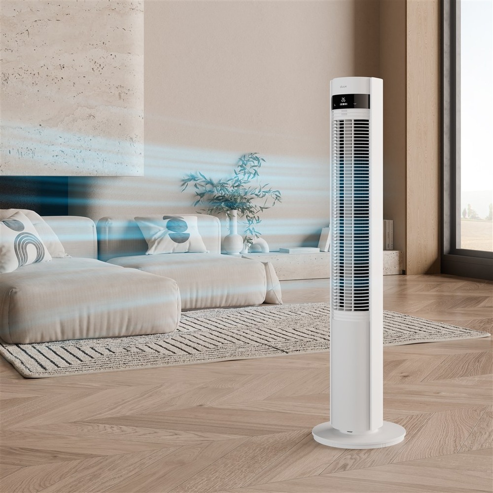 Ventilátor stĺpový Duux DXTF11 Elevate Tower Smart White biely Ventilátor Duux DXTF11 stĺpový v interiéri