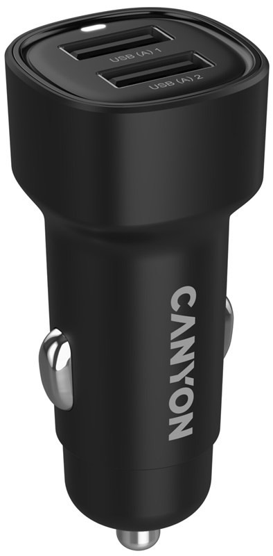 Adaptér do auta Canyon OnDrive 24 s celkovým výkonom 24 W a dvoma USB-A portami