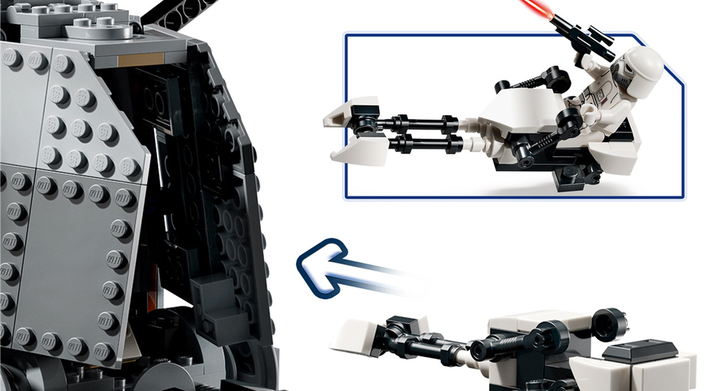 Stavebnica LEGO® Star Wars™ 75454 AT-AT™ Imperiálneho pozostatku s INT-4 Model z 1 453 dielikov ponúka deťom od 10 rokov veľký staviteľský projekt doplnený interaktívnym 3D návodom.