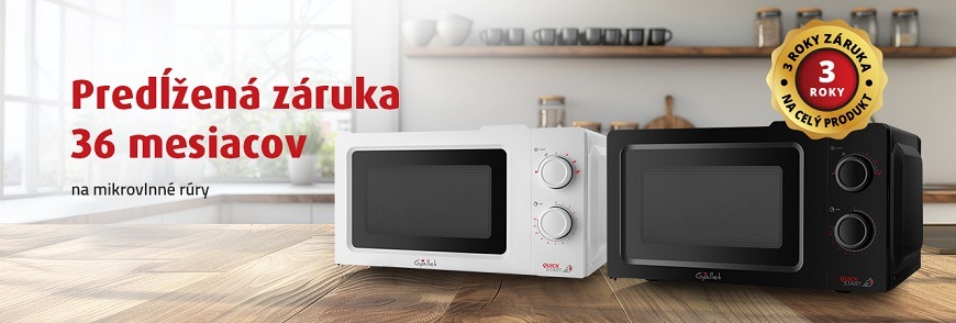 Mikrovlnná rúra Gallet FMOM 205B čierna Mikrovlnná rúra Gallet, predĺžená záruka