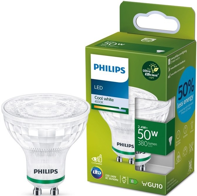 Žiarovka LED Philips 50W, GU10, studená biela