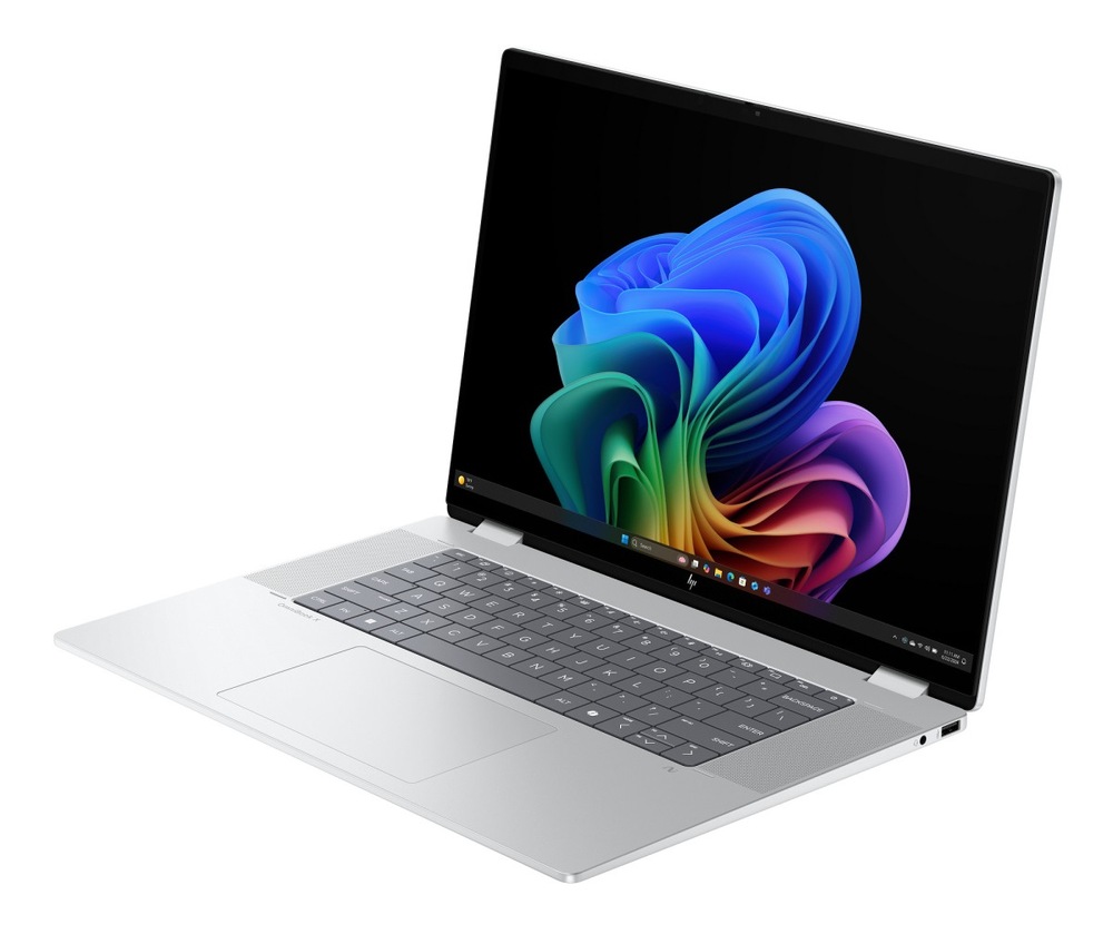 Notebook HP + Game Pass predplatné na 3 mesiace strieborný HP OmniBook X Flip AI 14-as0000nc natočený doľava