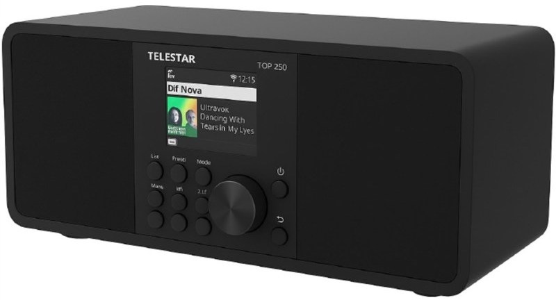 Telestar TOP 250 čierne stereo internetové rádio s farebným displejom a ovládacím kolieskom