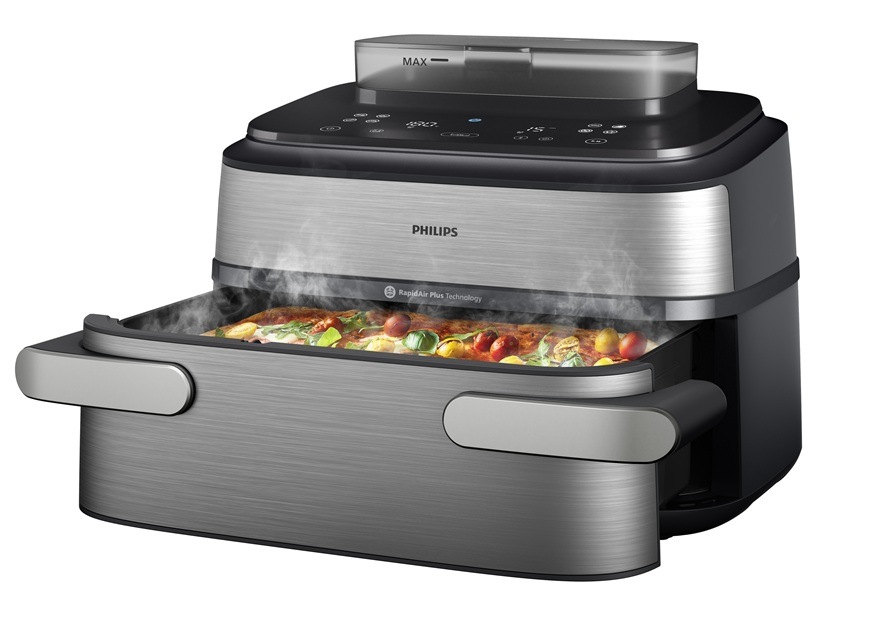 Fritéza teplovzdušná Philips NA565/02 Airfryer Dual Basket s parou 9,5 l