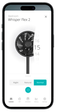 Ventilátor stojanový Duux DXCF70 Whisper Flex 2 Smart, black čierny Ventilátor stojanový Duux DXCF70 Whisper Flex 2 Smart, black