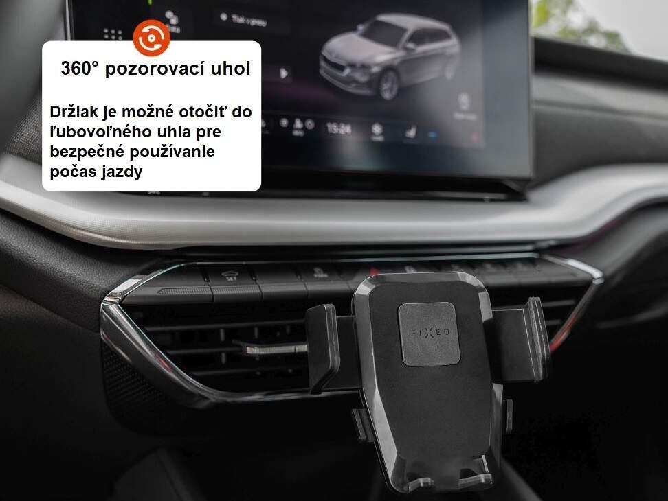Držiak na mobil FIXED Iconiq Lock s úchytom do ventilačnej mriežky čierny