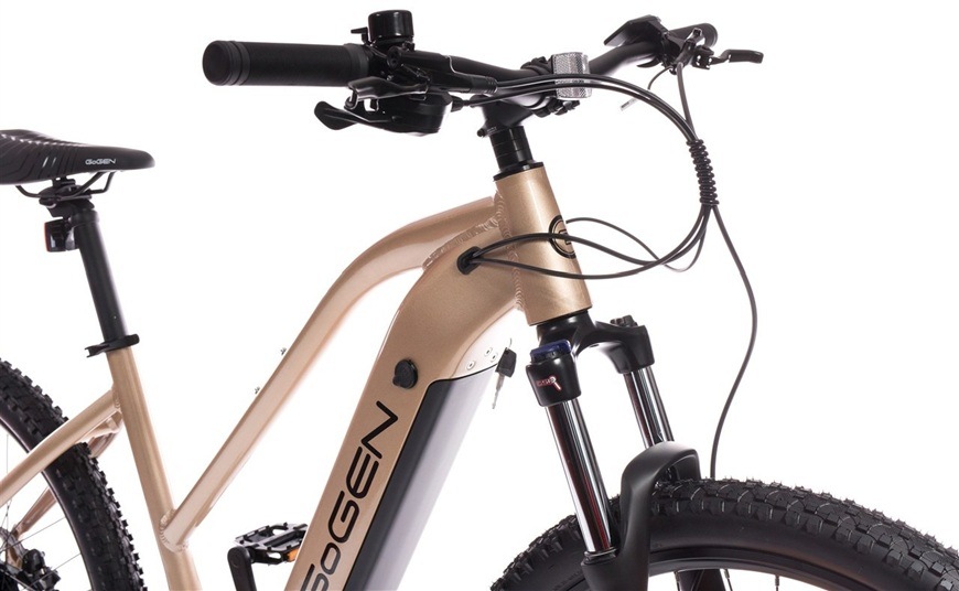 Elektrobicykel GoGEN Nexora MX 27,5" 18" 2026 čierne/champagne Detail obrázku elektrobicykla.