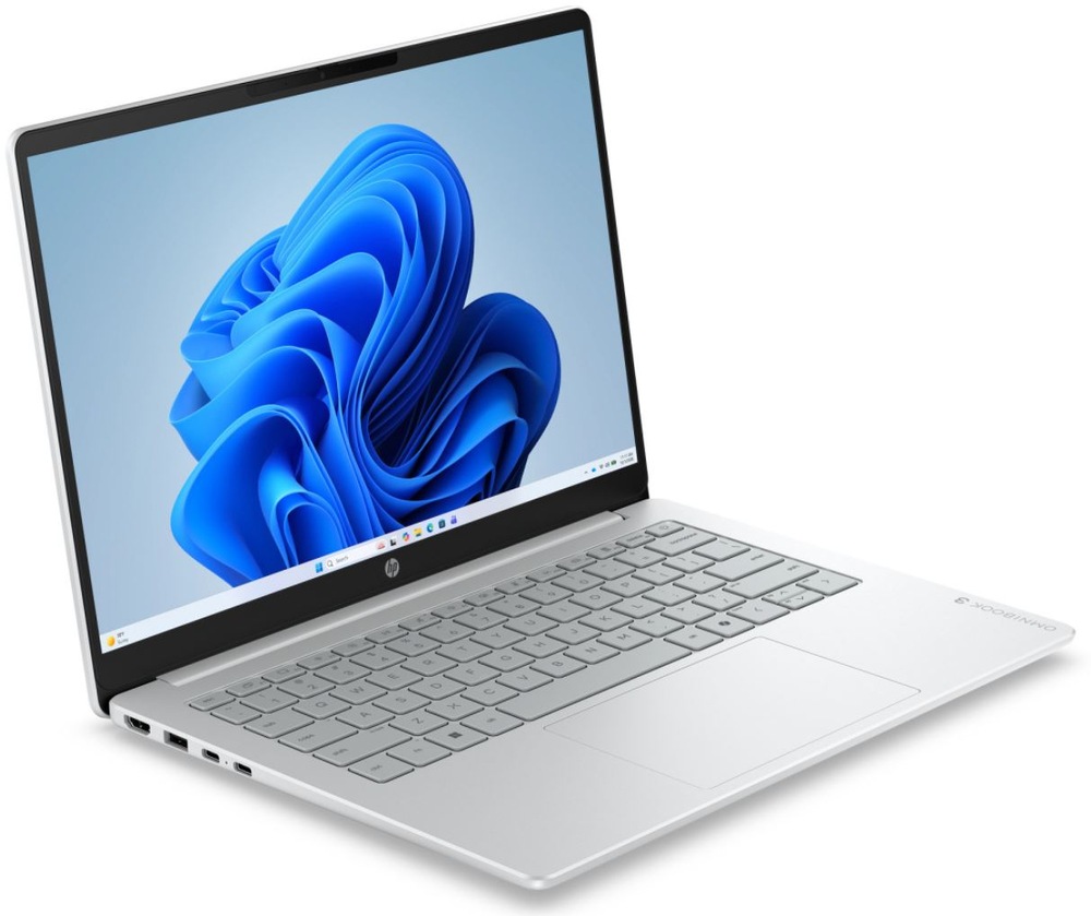 Notebook HP OmniBook 3 v šikmom pohľade s tenkým prevedením