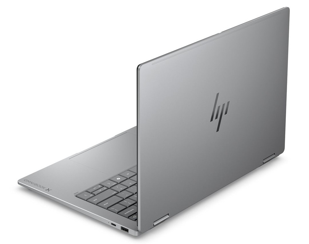 Otvorený notebook HP OmniBook X Flip AI PC 14-kb0609ncx zozadu
