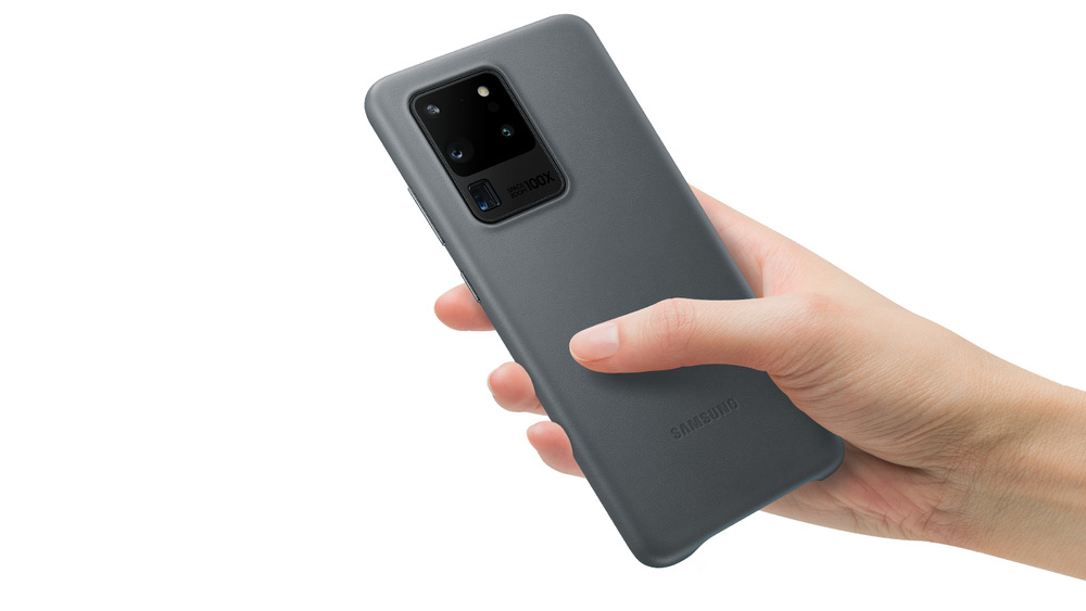 Kryt na mobil Samsung Leather Cover na Galaxy S20 Ultra červený