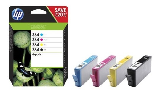 Cartridge HP 364, 6ml/3ml - CMYK viacfarebná Atramentová náplň HP 364, 6ml/3ml - CMYK