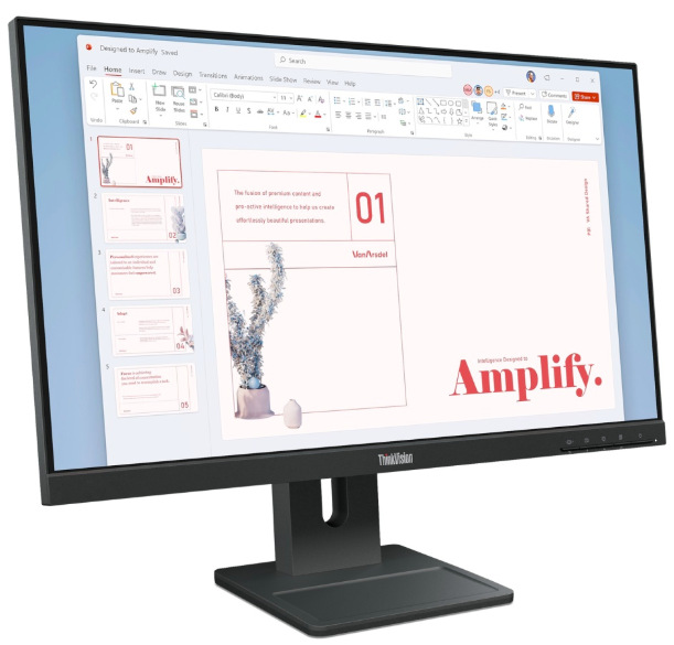 Monitor Lenovo ThinkVision E24-40 čierny Monitor Lenovo ThinkVision E24-40 23.8", WLED podsvietenie, IPS panel, 4ms, 1300: 1, 250cd/m2, 1920 × 1080 Full HD, - čierny