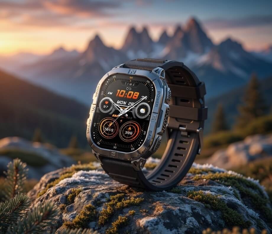 Inteligentné hodinky Carneo GTR Outlander HR+ čierne/titánová farba Chytré hodinky Carneo GTR Outlander HR+ v odolnom prevedení na outdoorové použitie