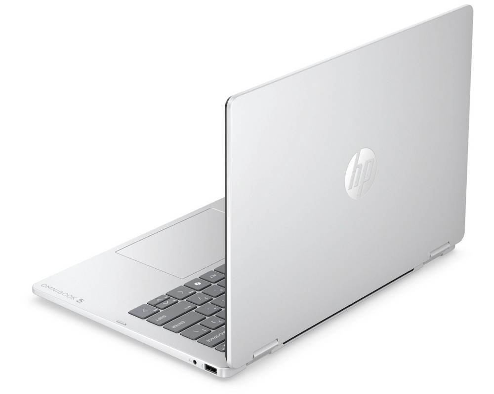 Notebook HP OmniBook 5 Flip AI 14-km0070ncx + Game Pass predplatné na 2 mesiace strieborný Notebook HP OmniBook 5 Flip AI 14-km0070ncx zozadu