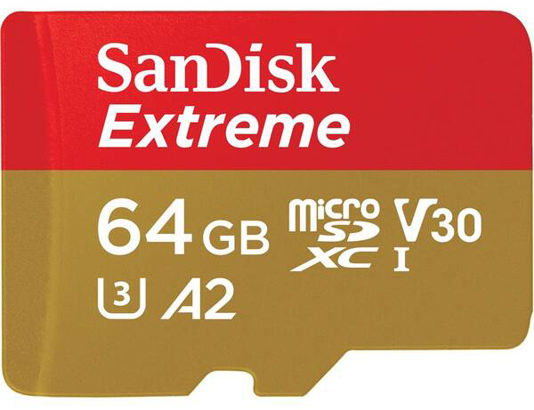 Pamäťová karta SANDISK Micro SDXC Extreme AC 64GB UHS-I U3 (170R/80W) + adaptér
