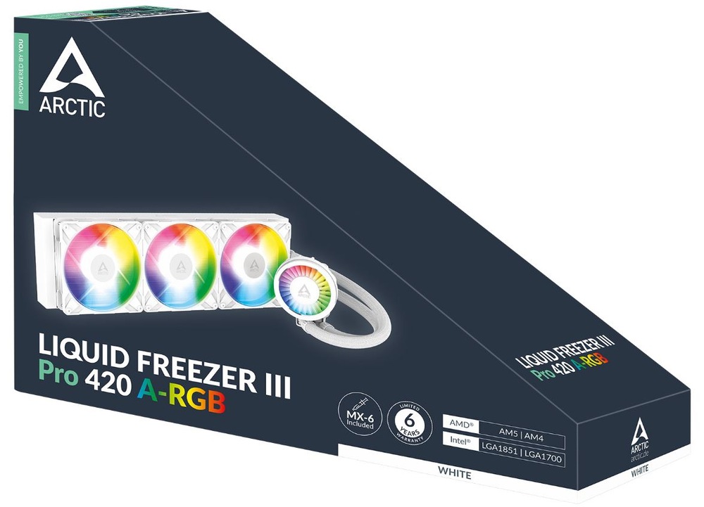 Vodný chladič Arctic Cooling Liquid Freezer III Pro 420 ARGB White krabice