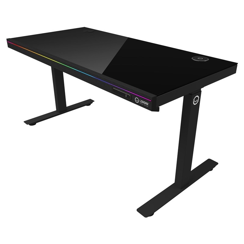 Herný stôl Lorgar DP80 RGB Tempered Glass - čierny
