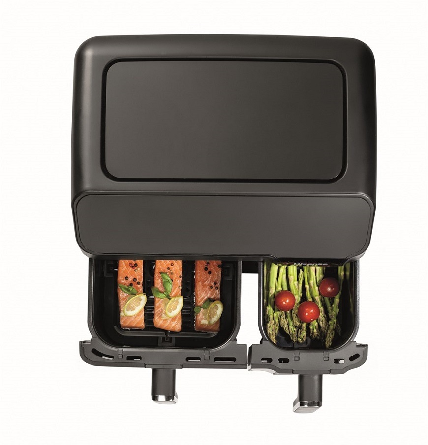 Teplovzdušná fritéza Hisense HAF-2900D, čierna, dva fritovacie koše