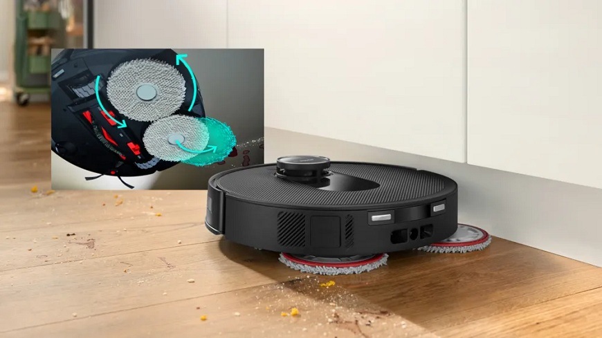 Robotický vysávač Bosch Spotless Max s dvoma rotujúcimi utierkami