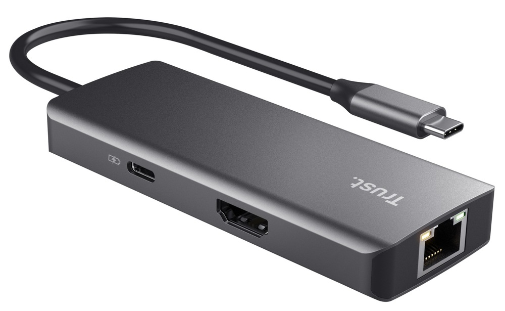 USB Hub Trust DALYX, 6-in-1 USB-C Multi-Port strieborný