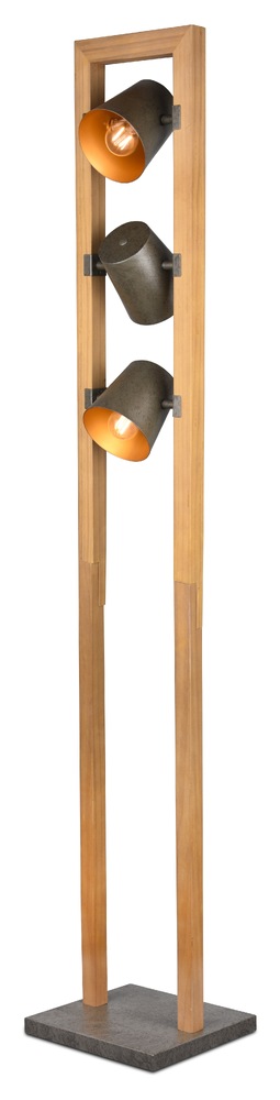 Stojacia lampa TRIO Bell, 3x E14 drevená/kov TIOTR401900367