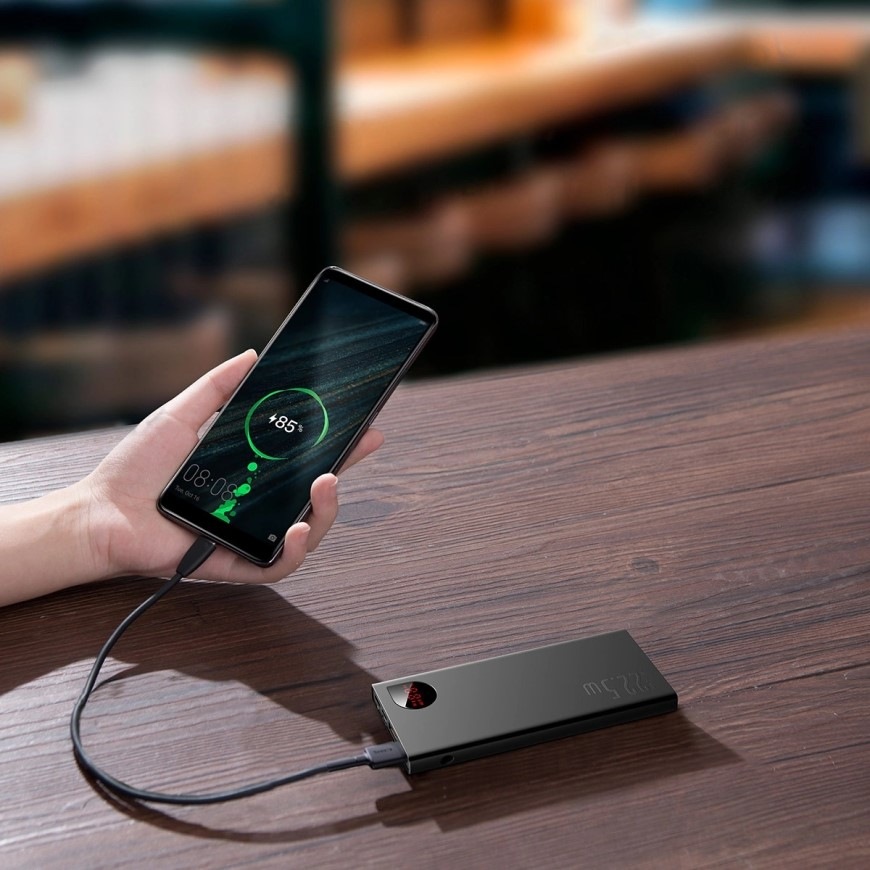 Powerbank Baseus Adaman 10000 mAh 22,5W 2x USB/Lightning/USB-C čierny Powerbanka Baseus Adaman 10000 mAh 22,5 W 2x USB/Lightning/USB-C, čierna