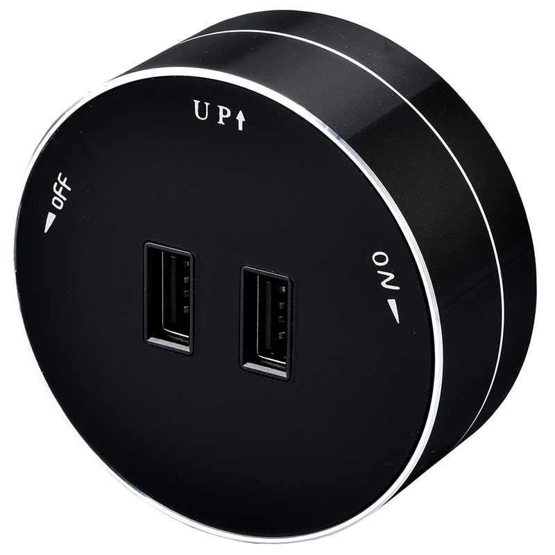 Zásuvkový modul Viking 2× USB čierny