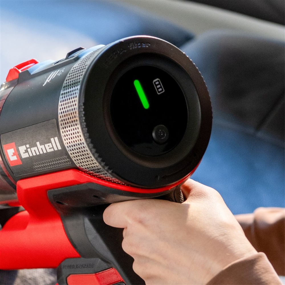 Tyčový vysávač Einhell Expert TE-SV 18/270 Li BL-Solo (bez batérie) červený Tyčový vysávač Einhell TE-SV 18/270 Li displej výkonu