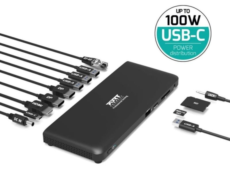 Dokovacia stanica PORT CONNECT USB-C, 2x4K čierna