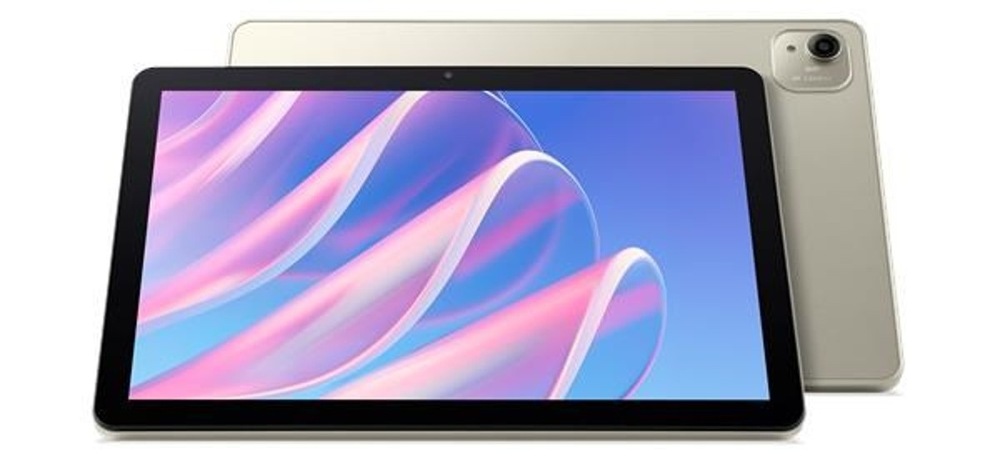 Tablet Acer Iconia A10 (A10-31M-A4V5) 4 GB / 128 GB strieborný Tablet Acer Iconia A10 (A10-31M-A4V5) spredu a za ním tabliet zozadu