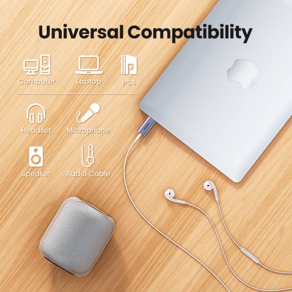 Redukcia UGREEN USB/3,5mm Jack sivá UGREEN USB / 3,5 mm Jack, šedá