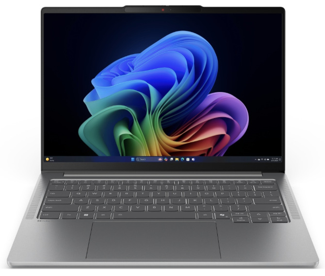 Notebook Lenovo IdeaPad Pro 5 14AKP10 sivý Sivý notebook Lenovo IdeaPad Pro 5 14AKP10 z čelného pohľadu s otvoreným 14" displejom