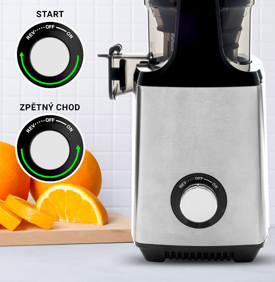 Odšťavovač Tesla SlowJuicer SJ770 XXL Deluxe čierny/strieborný Odšťavovač Tesla SJ770 XXL Deluxe