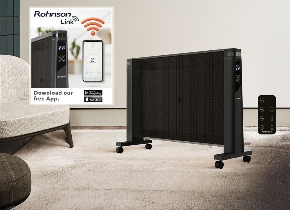 Vykurovací panel Rohnson MICA R-087 Genius Wi-Fi čierny/strieborný Vykurovací panel Rohnson MICA R-087 Genius Wi-Fi čierny/strieborný