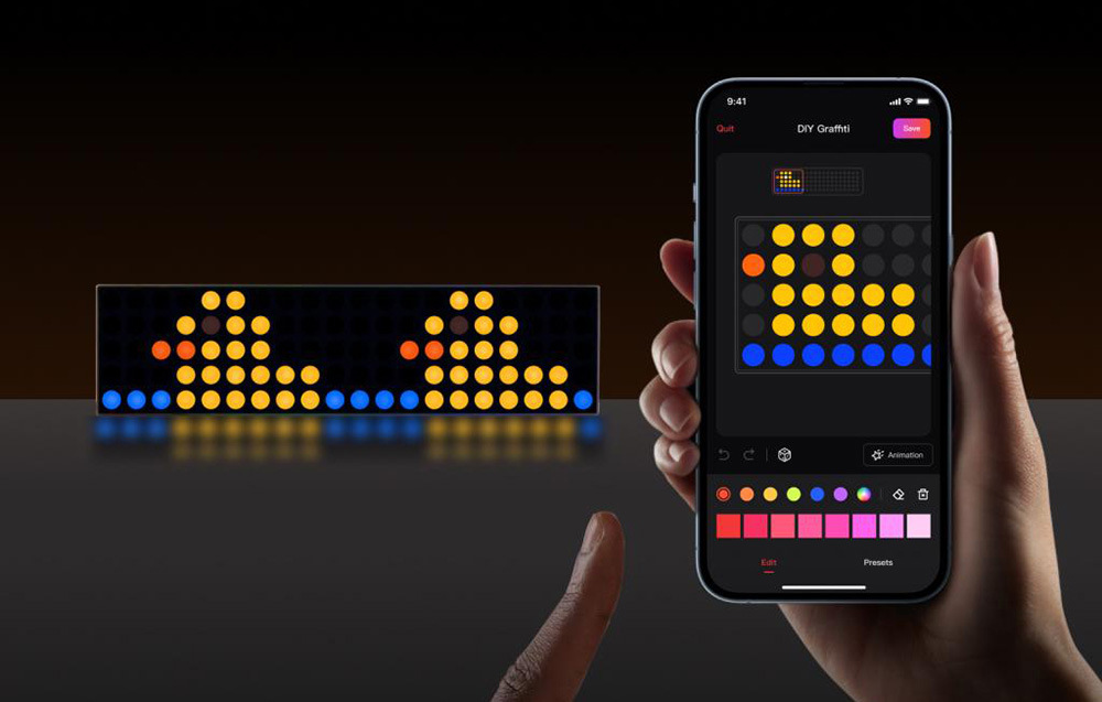 Nástenné svietidlo Yeelight Herný svetelný panel Cube Lite čierne Emoji kačičiek na svetle Yeelight Cube Lite
