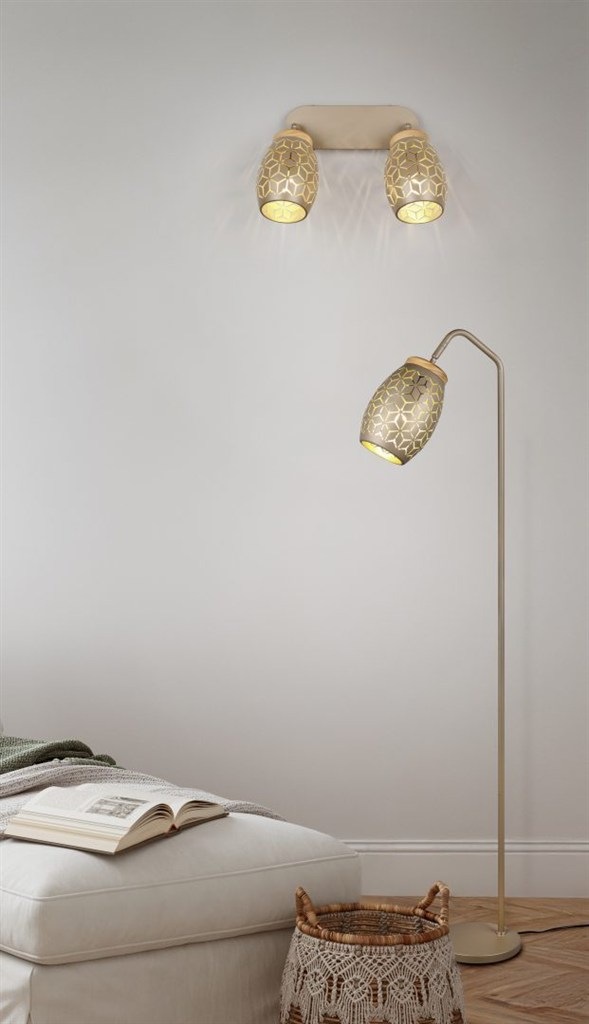 Stojacia lampa Reality BIDAR, E27 hnedá Stojacia lampa Reality BIDAR v moka farbe dopĺňa modernú domácnosť.