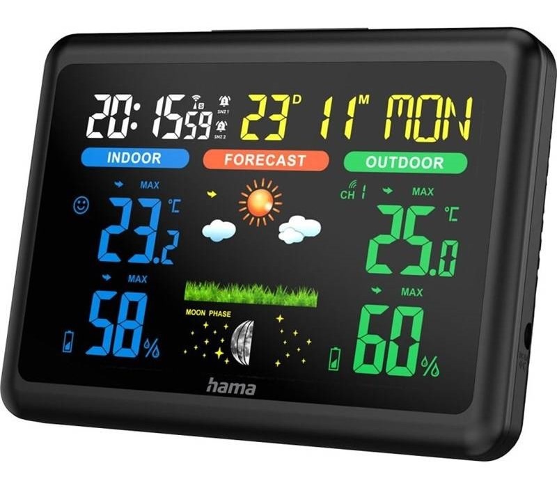 Meteorologická stanica Hama Color čierna