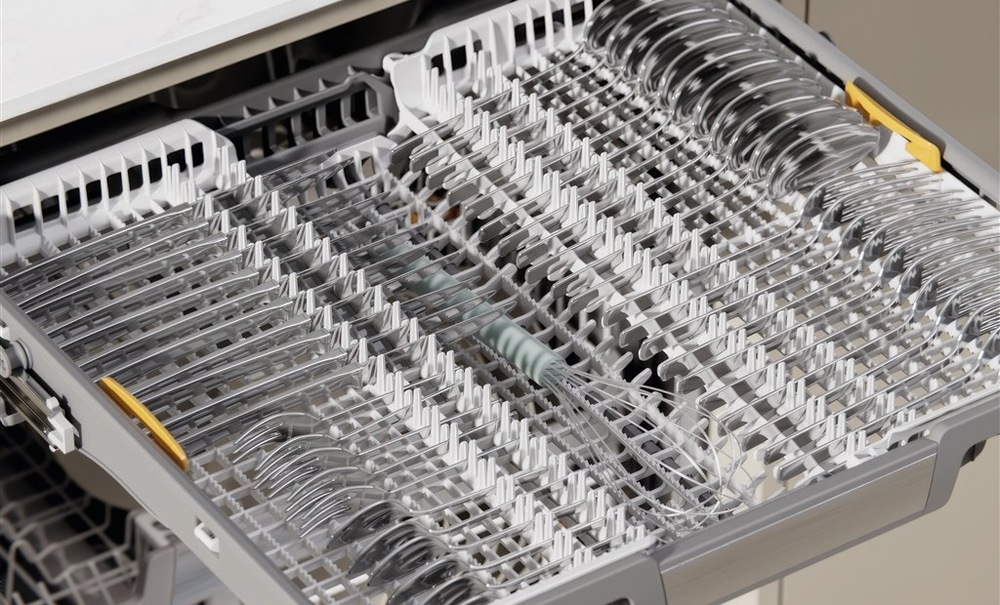 Detail príborovej zásuvky 3D-MultiFlex vstavané umývačky Miele