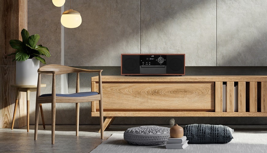 Mikro HiFi systém JVC RD-E761 čierny/hnedý audio system JVC all in one 1