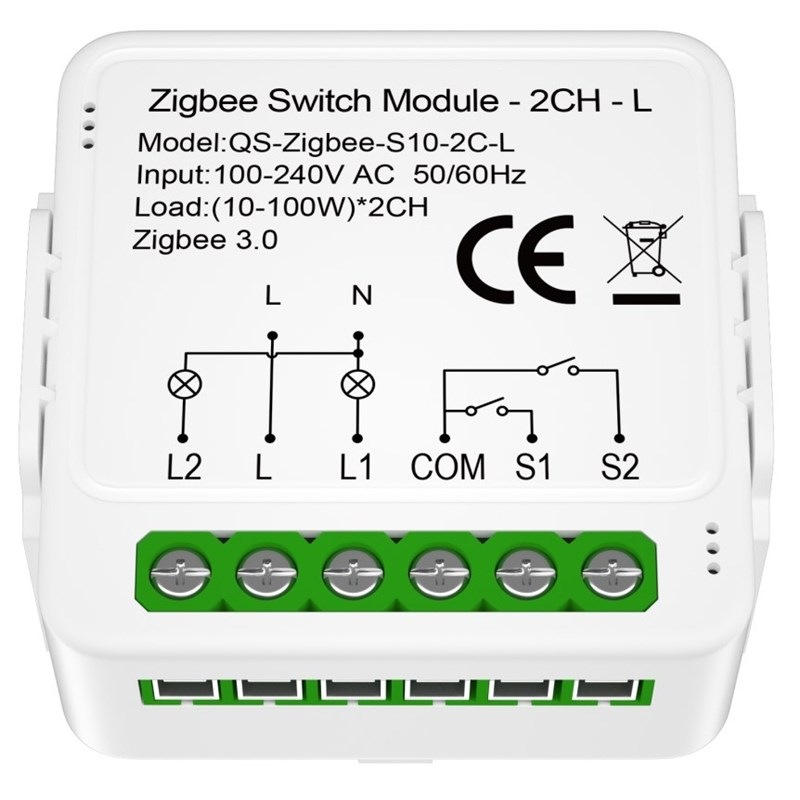 Modul IMMAX NEO SMART kontrolér (L) V8 2-tlačidlový Zigbee 3.0, Tuya