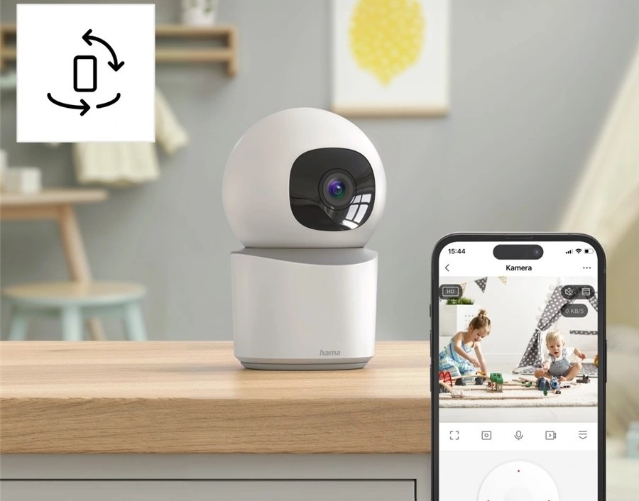IP kamera Hama Smart Wi-Fi, Full HD, otáčanie/naklápanie biela