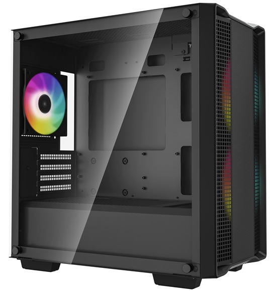 Case DeepCool CC360 ARGB čierna Detail obrázku PC skrine.