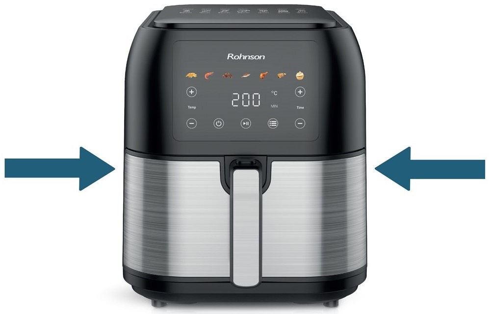 Fritéza teplovzdušná Rohnson R-2861, 8 l čierna/strieborná