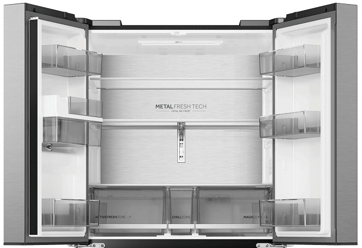 kovový zadný panel chladničky Haier HFR59F18CWMM