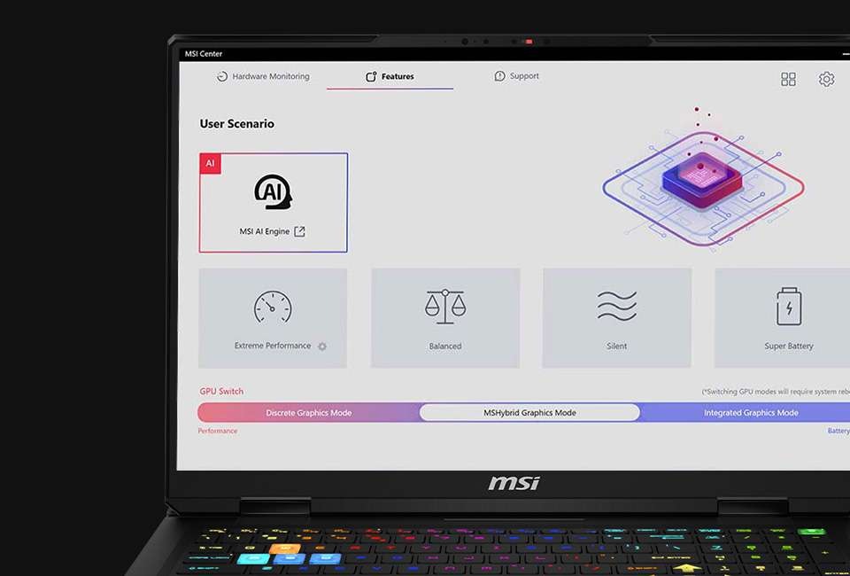 Notebook MSI Vector A18 HX A9WHG-238CZ sivý