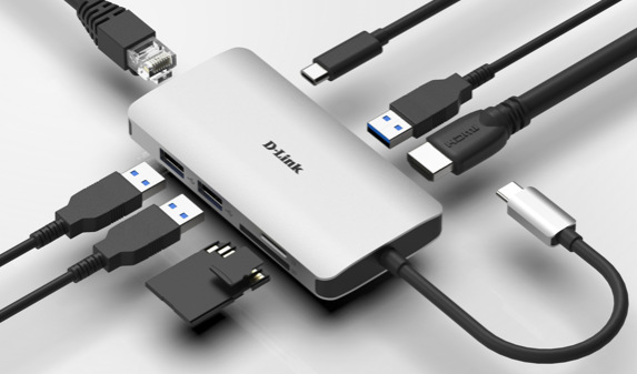 USB Hub D-Link USB-C/HDMI, 3x USB 3.0, RJ45, USB-C, SD, Micro SD